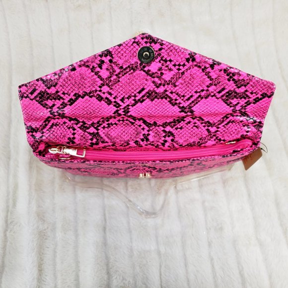 Hot pink Clutch Purse With Removable Chain Strap NEW